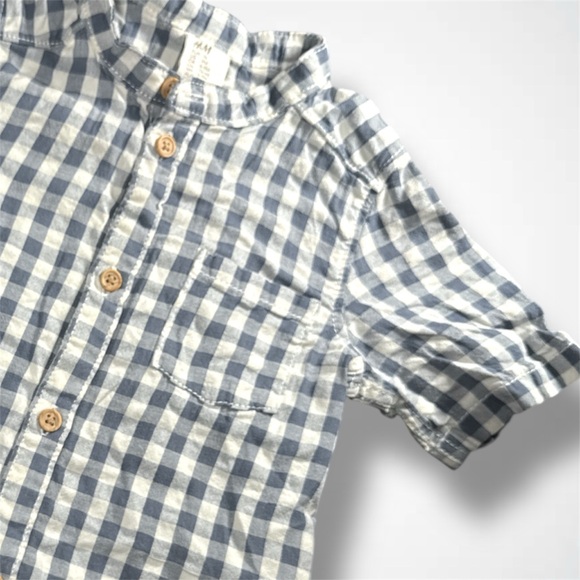 H&M Navy and White Plaid Button-Down Shirt - Picture 2 of 4